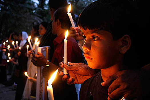 人,走,生活,拿,烛光,悲恸,记忆,公园,相对,总部,安静,祈祷,灵魂,达卡,孟加拉,2009年
