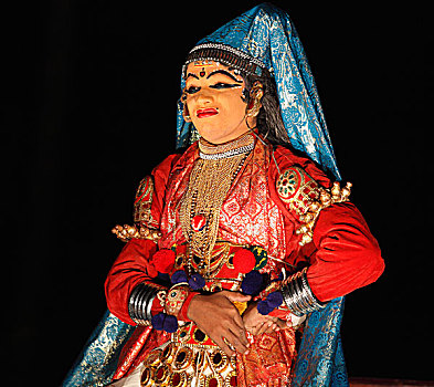 卡塔卡利舞,跳舞,喀拉拉,南印度,亚洲