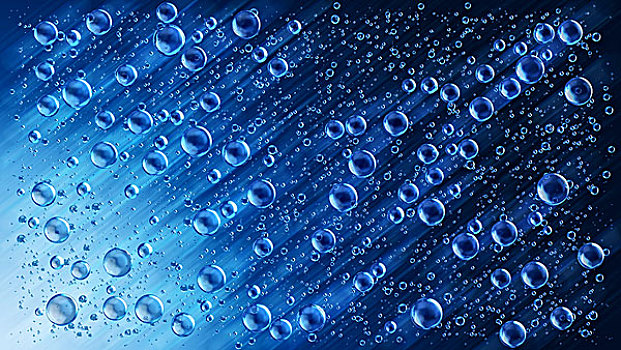蓝色,动感,水滴,雨