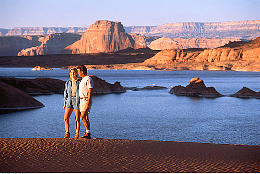 伴侣,靠近,水,鲍威尔湖,亚利桑那,美国
