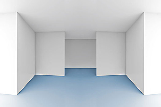 抽象,建筑,背景,空房,室内,白色,墙壁,蓝色,地面