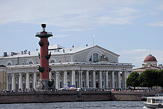 博物馆,柱子,老,交换,圣彼得堡,俄罗斯,欧洲