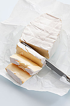 软奶酪,蜡纸,切削,干酪刀