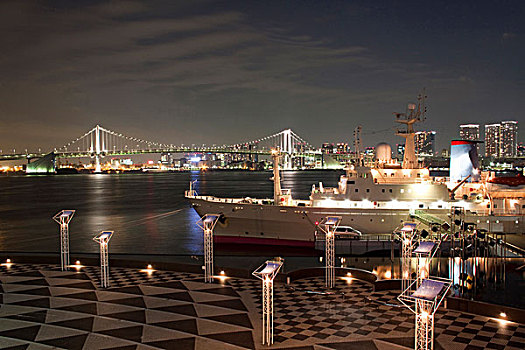 东京湾,夜晚,日本,亚洲