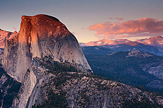 半圆顶,日落,冰河,优胜美地国家公园,加利福尼亚,美国