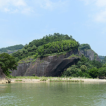 漂亮,风景,山,河,夏天