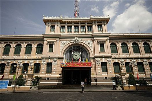 邮局,胡志明市,西贡,越南,亚洲