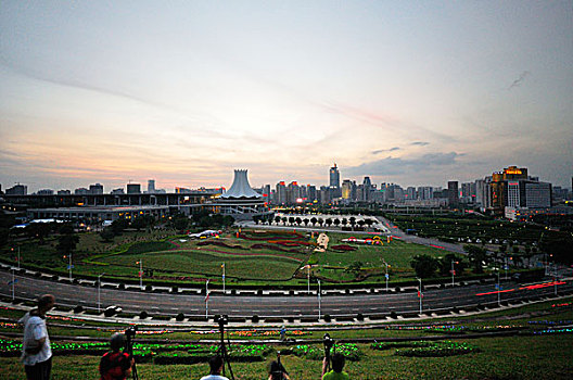 傍晚晚霞夜景