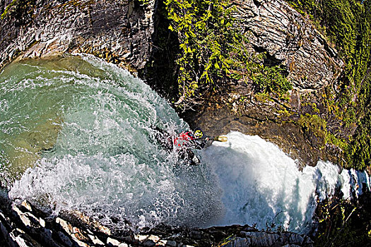 皮划艇手,流动,60岁,脚,萨瑟兰,瀑布,不列颠哥伦比亚省,加拿大