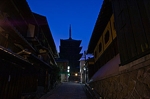 日本,京都,塔,黎明