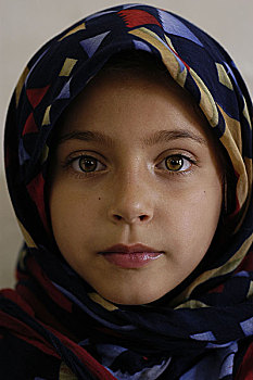 头像,伊拉克,女孩,孩子,8岁,巴格达
