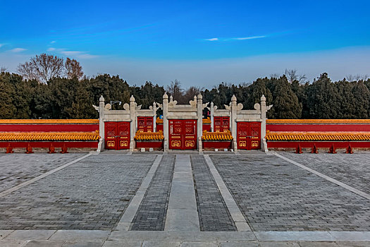 北京市地坛公园皇家园林牌坊建筑