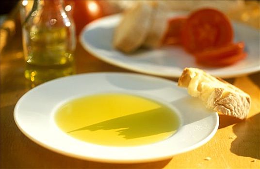 橄榄油,味道,盘子,油,意大利拖鞋面包