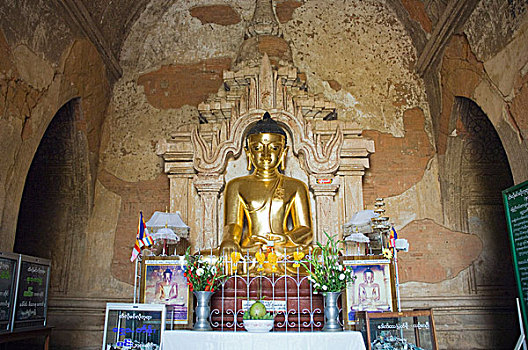 佛,庙宇,老,蒲甘,异教,缅甸,亚洲