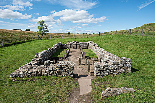 庙宇,三世纪,哈德良长城,诺森伯兰郡,英格兰,英国,欧洲
