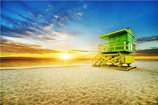 迈阿密,南海滩,日出