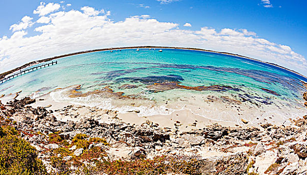 鱼眼镜头,风景,湾,南澳大利亚州