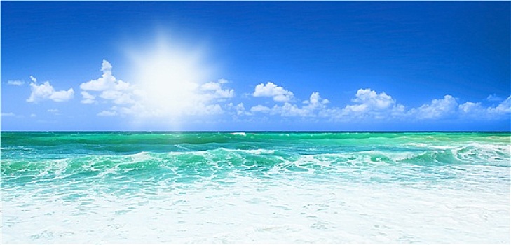 漂亮,蓝色,海滩