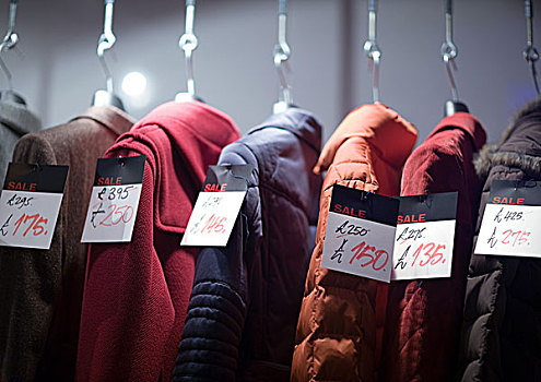 外套,架子,标签,展示,销售,价格