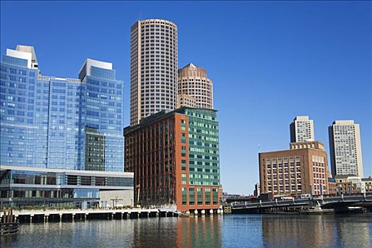建筑,水岸,水道,波士顿,马萨诸塞,美国