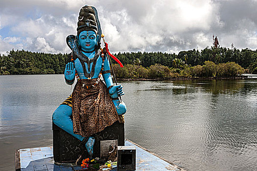 雕塑,湿婆神,印度教,神,神圣,火山湖,圣水湖,毛里求斯,非洲