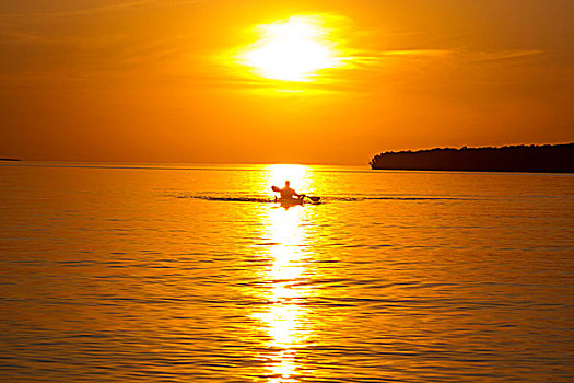 漂流,日落,苏必利尔湖,靠近,威斯康辛,美国
