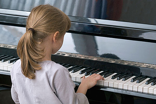 女孩,演奏,钢琴