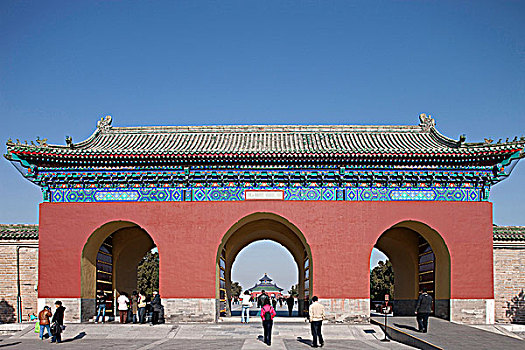 入口,祈年殿,收获,天坛,北京,中国
