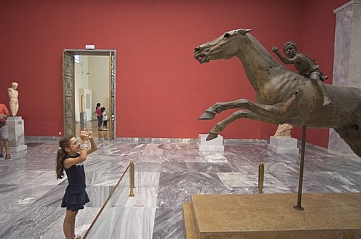 孩子,照相,雕塑,国家,考古博物馆,雅典
