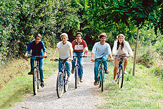 青少年,骑,自行车