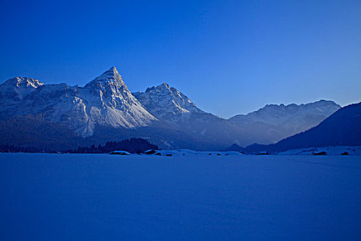 高山,冬季风景,奥地利