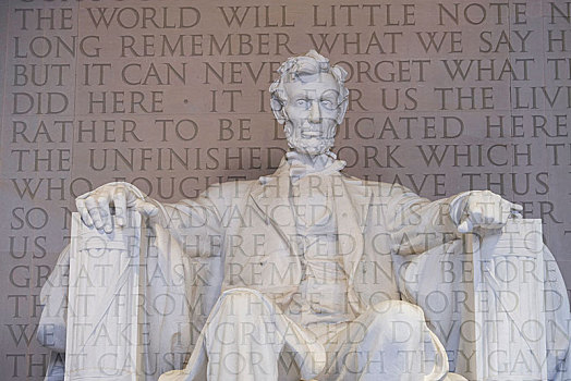 雕塑,亚伯拉罕-林肯,林肯纪念堂,文字,墙壁