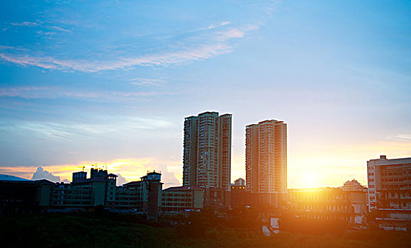 现代,城市风光,多,高层建筑