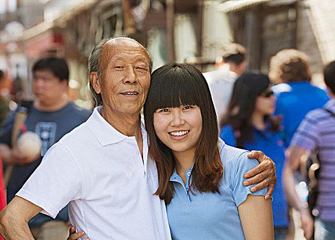 头像,爷爷,孙女,一起,户外,北京
