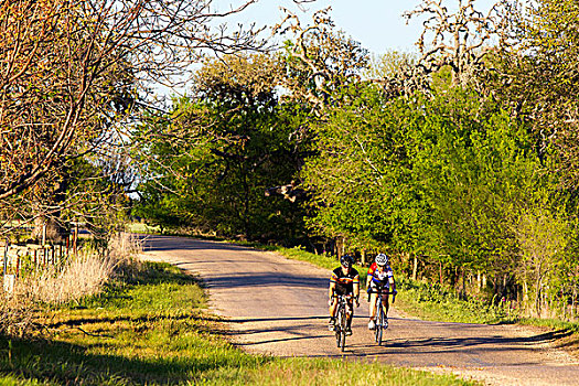 道路,骑自行车,空路,德克萨斯,丘陵地区,靠近,弗雷德里克斯堡,美国