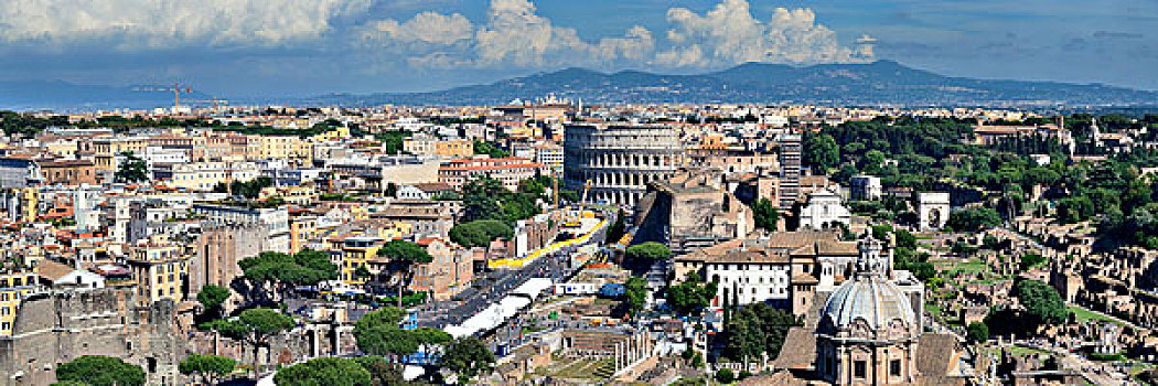 罗马,屋顶,全景,古代建筑,意大利