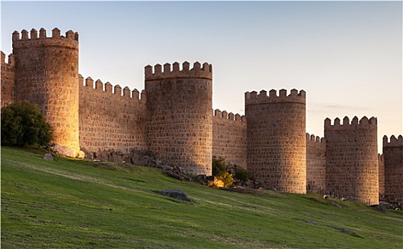古城,墙壁,卡斯提尔,西班牙
