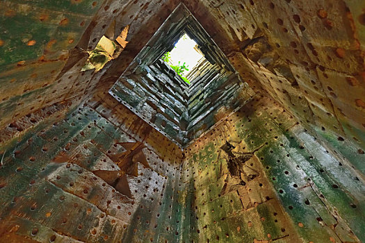 柬埔寨吴哥古城塔普伦寺天井
