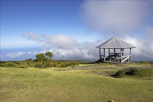 留尼汪岛,蔽护,顶端,山,云