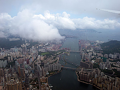 香港,建筑,都市,高楼大厦,繁华,维多利亚海湾,航拍,鸟瞰,62