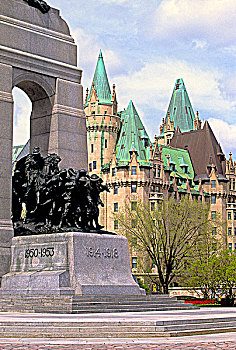 国家,战争纪念碑,广场,劳里尔堡,酒店,渥太华,安大略省,加拿大