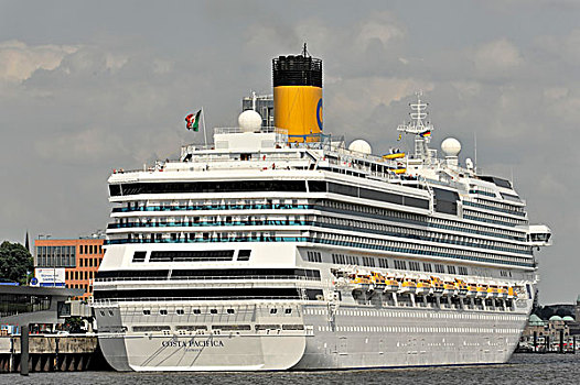 哥斯达黎加,游轮,船,长,乘客,建造,2009年,港口,汉堡市,德国,欧洲
