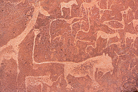 史前,洞穴,绘画,杜维尔方丹,达马拉兰,区域,纳米比亚