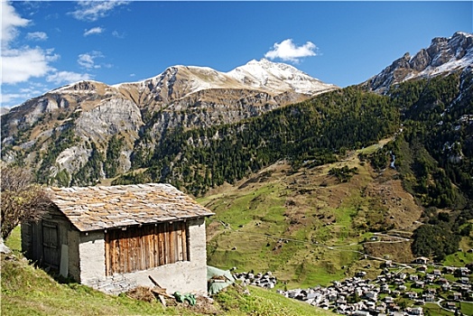 乡村,瑞士,阿尔卑斯山,风景