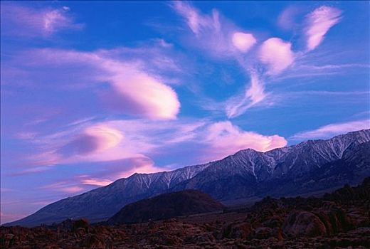 山峦,日落,阿拉巴马山丘,内华达山脉,靠近,加利福尼亚,美国
