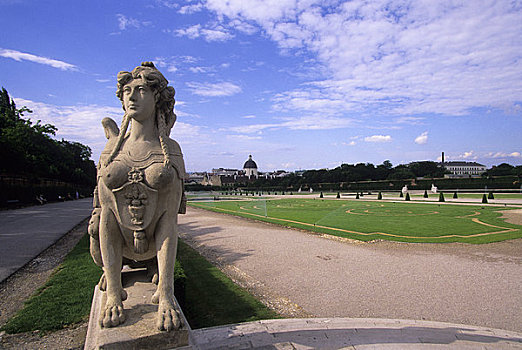 奥地利,维也纳,宫殿,城堡,观景楼,雕塑,公园