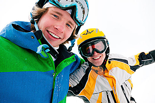滑雪,滑雪板玩家,雪地,姿势,摄影