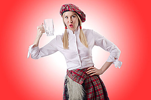 苏格兰人,传统,概念,人,穿,苏格兰式短裙