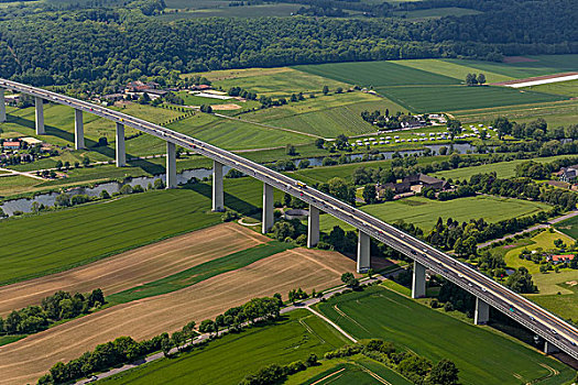 航拍,桥,高速公路,河,山谷,埃森,鲁尔区,北莱茵威斯特伐利亚,德国,欧洲