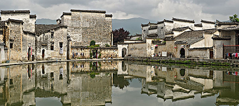 半月,水塘,宏村,中国